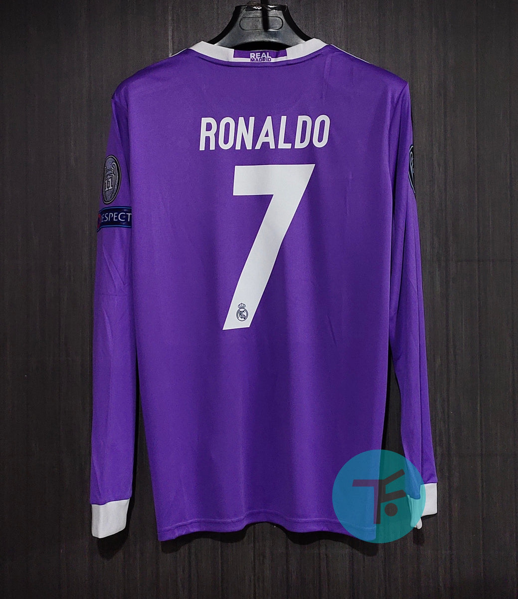 Real Madrid Away 16/17 Long Sleeve Retro Jersey