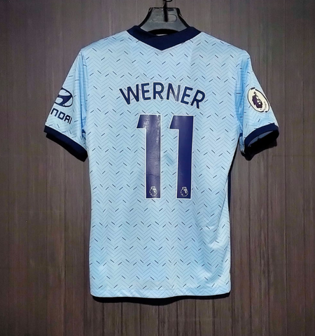 Printed: Werner-11 Chelsea Away T-shirt 20/21, Showroom Quality with EPL Badge