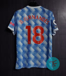 Printed: B.Fernandes-18 Manchester United Away T-shirt 21/22, Showroom Quality with EPL Badges