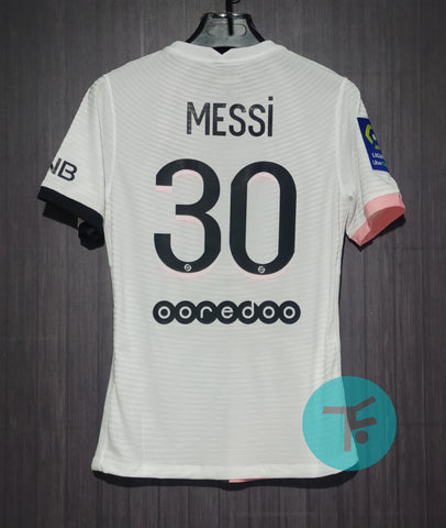 Printed: Messi-30 PSG Away T-shirt 21/22, Showroom Quality with Ligue 1 badge