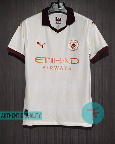 Manchester City Away T-shirt 23/24, Authentic Quality in EPL Font