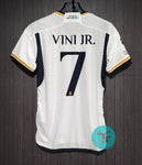 Printed : Real Madrid Home T-shirt 23/24, Showroom Quality with Vini Jr 7 print