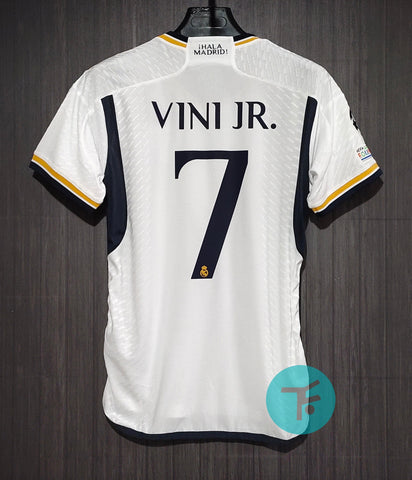 Printed : Real Madrid Home T-shirt 23/24, Showroom Quality with Vini Jr 7 print