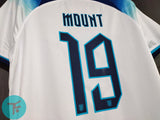 Printed: Mount-19 England Home 2022 FIFA WC T-shirt, Authentic Quality