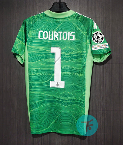 Real Madrid 2021/22 GK T-shirt with Courtois-1 and UCL Badges