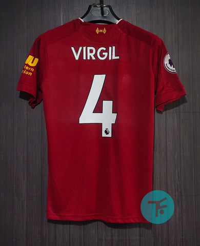 Liverpool Home T-shirt 2019/20  Classic Retro with Virgil 4 print