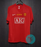 Manchester United 2007/09 Classic Home Final Winning Retro with Ronaldo-7 print with UCL Badge