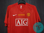 Manchester United 2007/09 Classic Home Final Winning Retro with Ronaldo-7 print with UCL Badge
