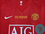 Manchester United 2007/09 Classic Home Final Winning Retro with Ronaldo-7 print with UCL Badge