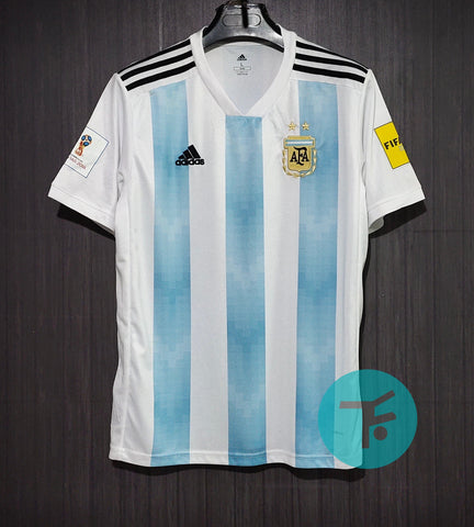 Argentina 2018 World Cup Home Retro with FIFA Badges